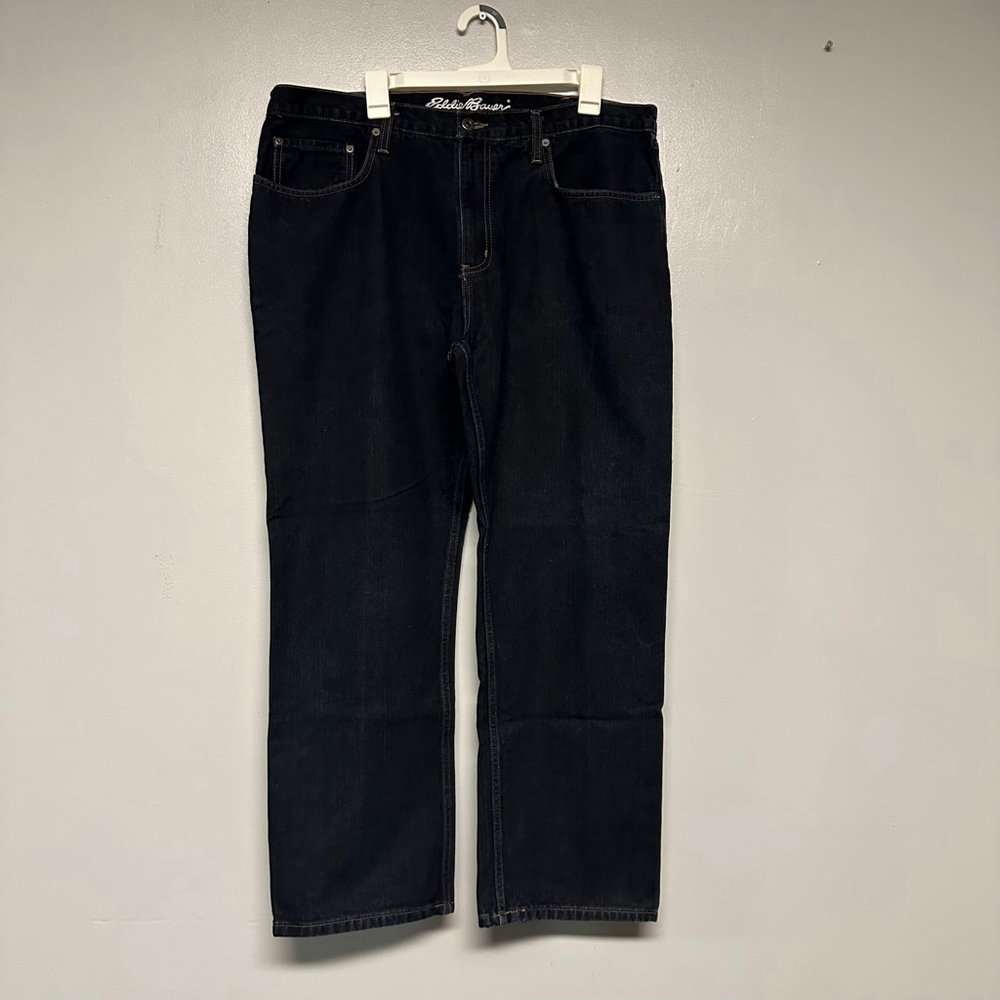 Men's Eddie Bauer Relaxed Fit Jeans size 38x30 dark blue wash 100% cotton